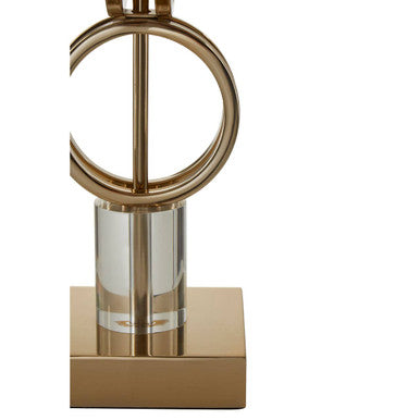 Gold Finish Table Lamp with Dual Ring Base | Skye