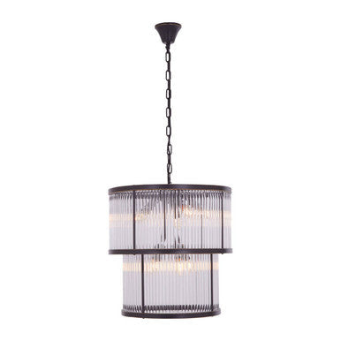 Salasco 2 Tier Antique Black Glass Chandelier