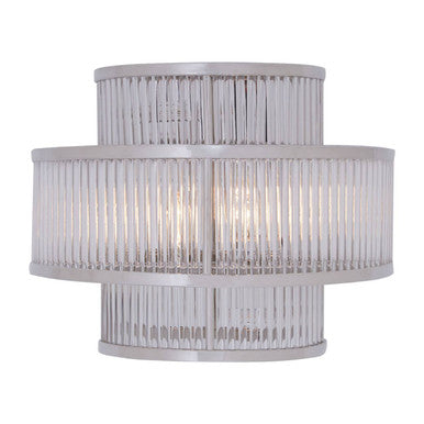 3 Tier Nickel Finish Glass Wall Light | Salasco