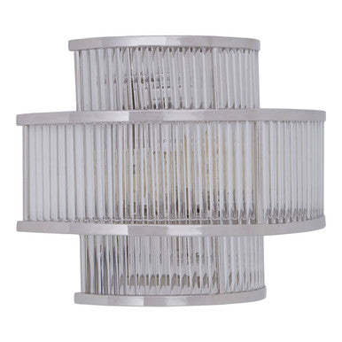 3 Tier Nickel Finish Glass Wall Light | Salasco