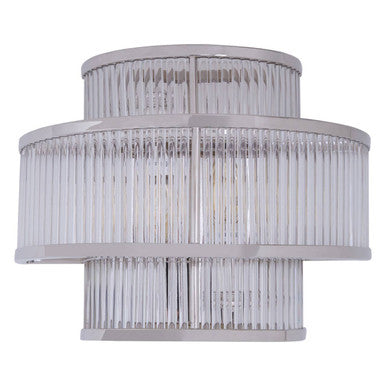 3 Tier Nickel Finish Glass Wall Light | Salasco