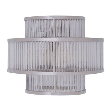 3 Tier Nickel Finish Glass Wall Light | Salasco