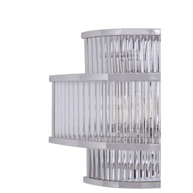 3 Tier Nickel Finish Glass Wall Light | Salasco