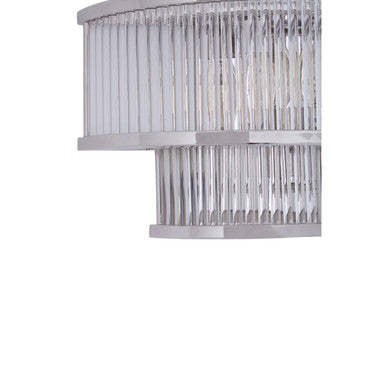 3 Tier Nickel Finish Glass Wall Light | Salasco
