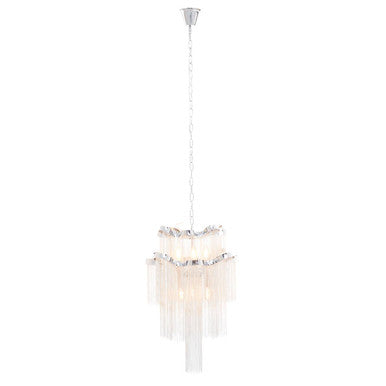 2 Tier 6 Light Chrome Chain Pendant Light | Lerici