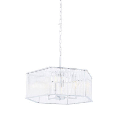6 Light Hexagonal Chrome Pendant Light | Lerici