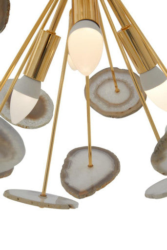 Glamour Gold and Agate 12 Light Ceiling Light