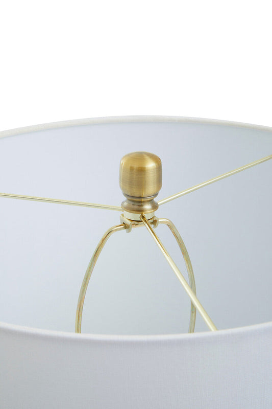 Black Marble Table Lamp with Ivory Shade | Elara
