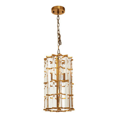 Brass Finish Small Vertical Pendant Light | Karli