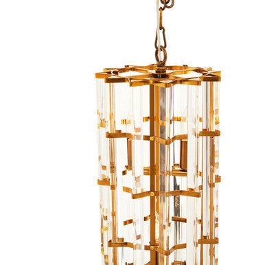 Brass Finish Small Vertical Pendant Light | Karli