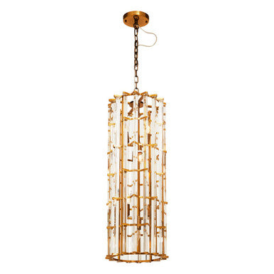 Brass Finish Vertical Large Pendant Light | Karli