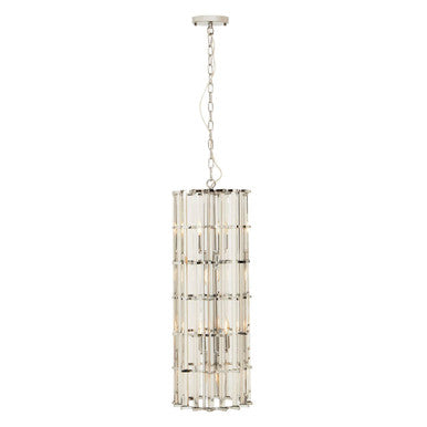 Karli Glass And Chrome Finish Large Vertical Pendant Light