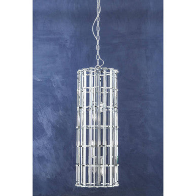 Glass and Chrome Finish Large Vertical Pendant Light | Karli