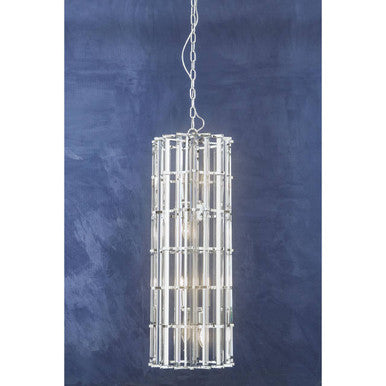 Glass and Chrome Finish Large Vertical Pendant Light | Karli