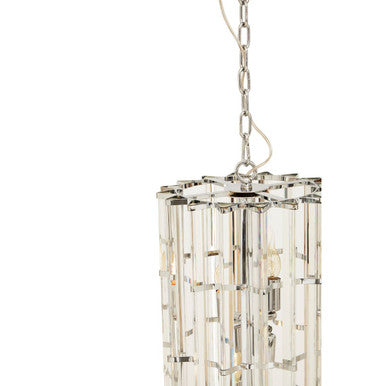 Karli Glass And Chrome Finish Large Vertical Pendant Light