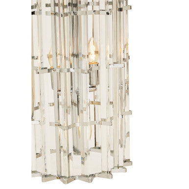 Karli Glass And Chrome Finish Large Vertical Pendant Light