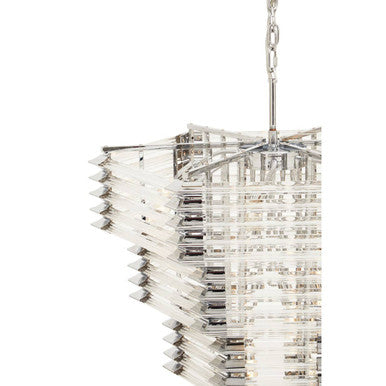 Glass and Chrome Finish Prism Light with Fifteen Bulbs | Karli