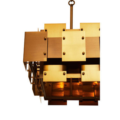 Metal Brass Finish Pendant Light with Eight Bulbs | Karlo