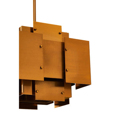 Metal Brass Finish Pendant Light with Four Bulbs | Karlo