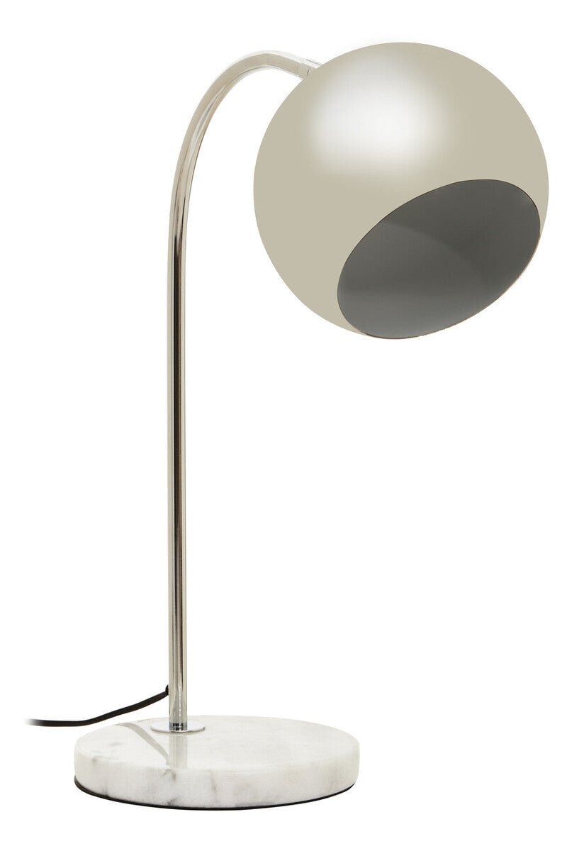 Karter Chrome Finish Table Lamp With White Base