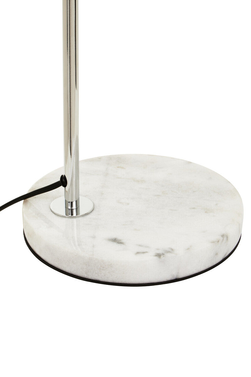 Karter Chrome Finish Table Lamp With White Base