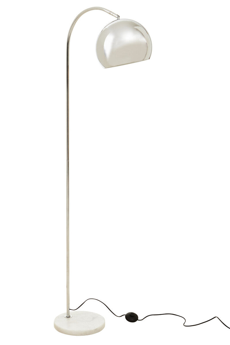 Karter Floor Chrome Finish Lamp With White Base