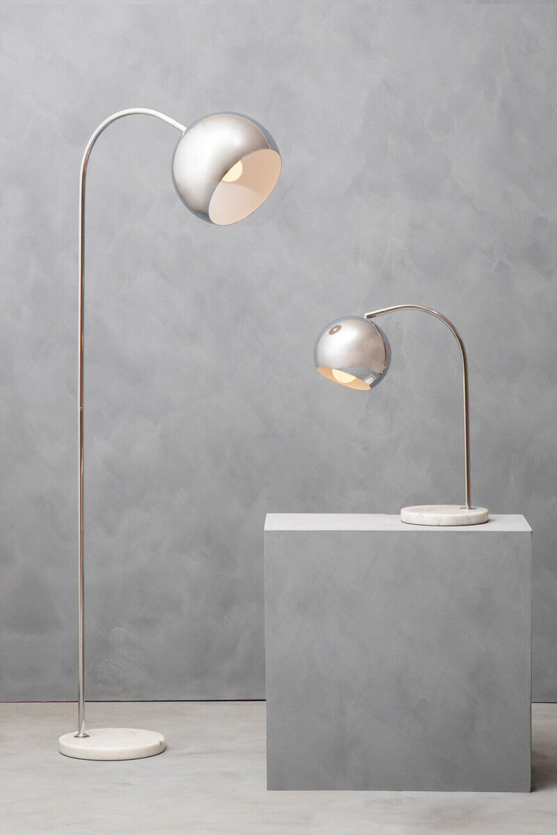 Karter Floor Chrome Finish Lamp With White Base