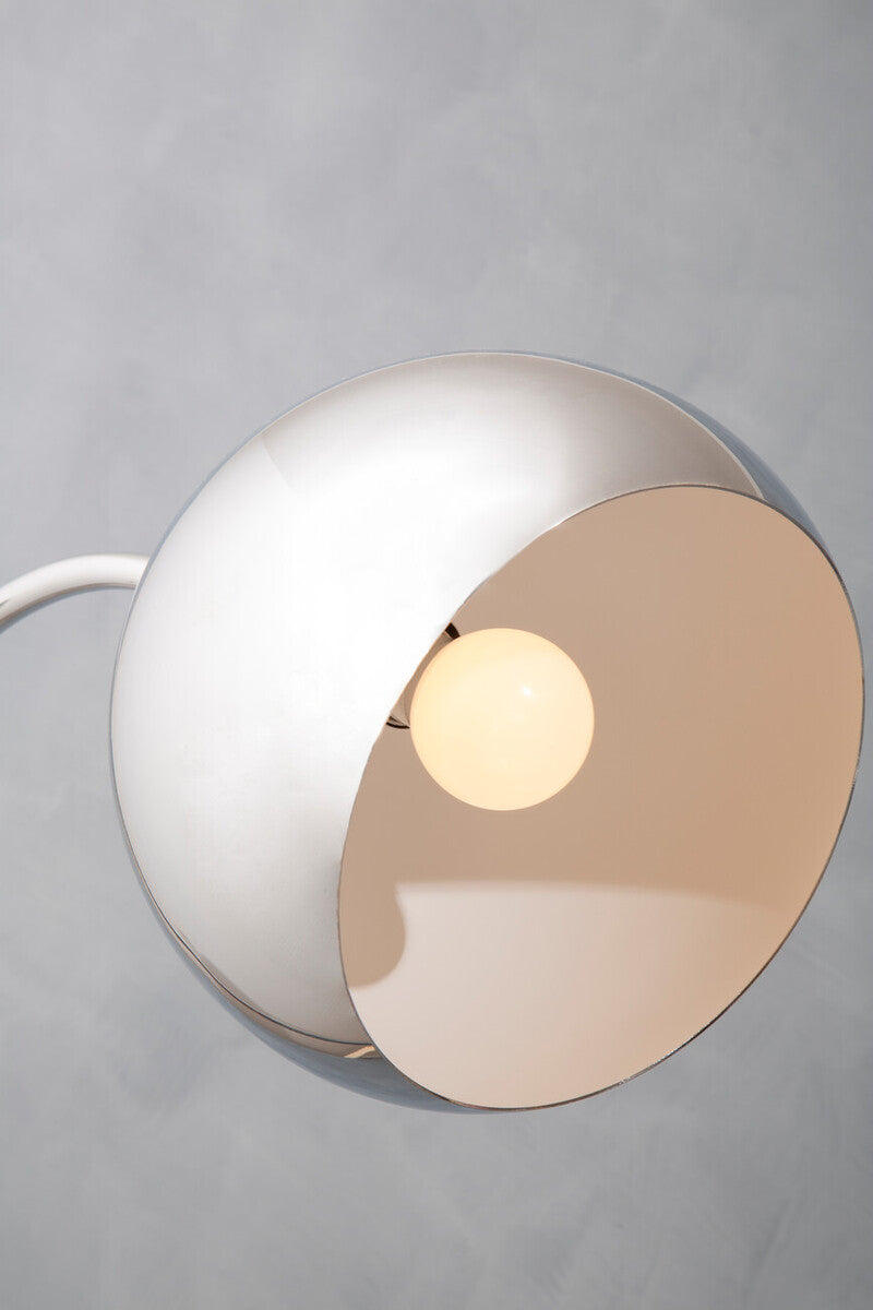 Karter Floor Chrome Finish Lamp With White Base