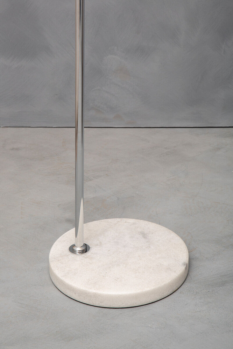 Karter Floor Chrome Finish Lamp With White Base