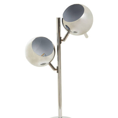 Chrome Finish Table Lamp with Two Lights | Karter