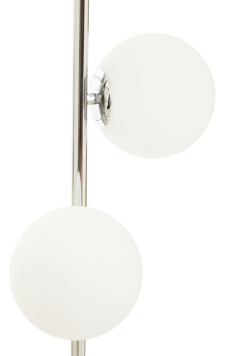 Karter Chrome Finish And White Glass Floor Lamp