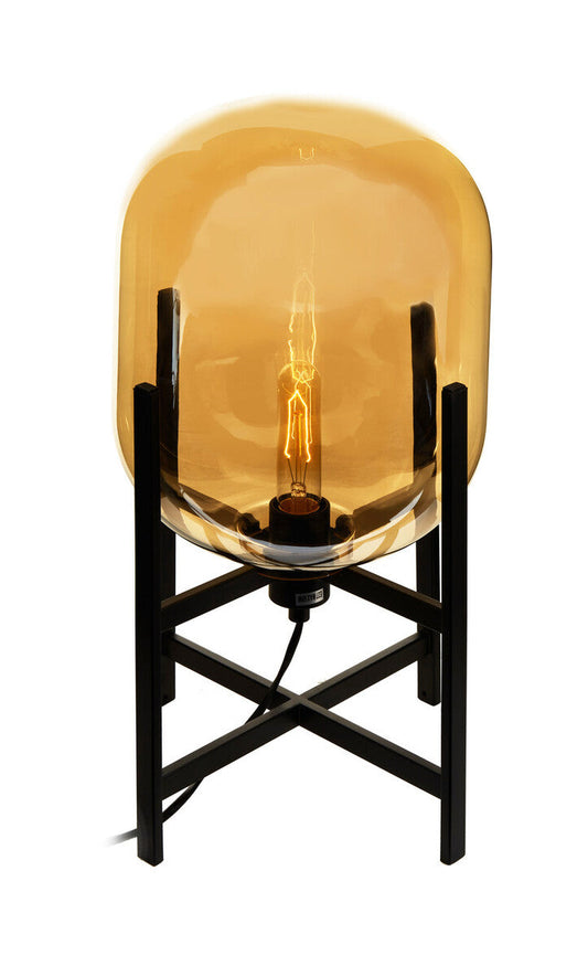 Trieste Matte Black and Glass Table Lamp