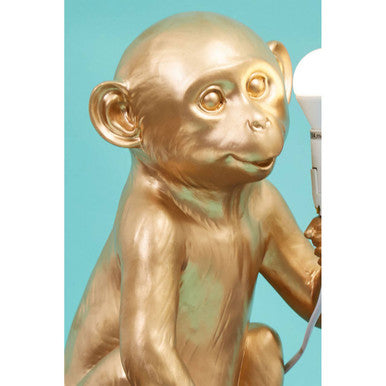 Gold Finish Monkey Lamp | Boho