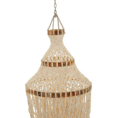 Palu Natural White and Amber Shell Large Pendant Shade