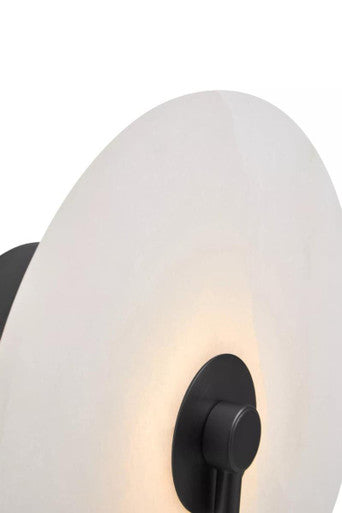 Waldorf White Marble Wall Light with Black Accent