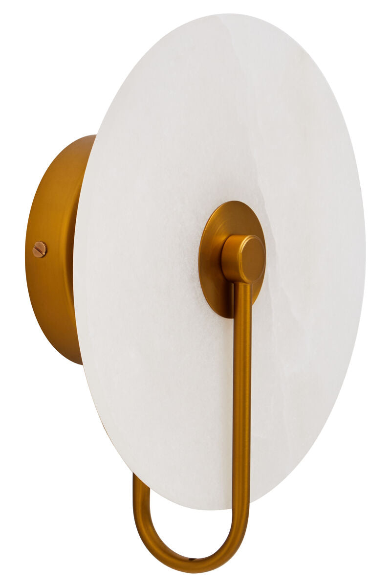 White Marble Wall Light with Gold Accent | Waldorf