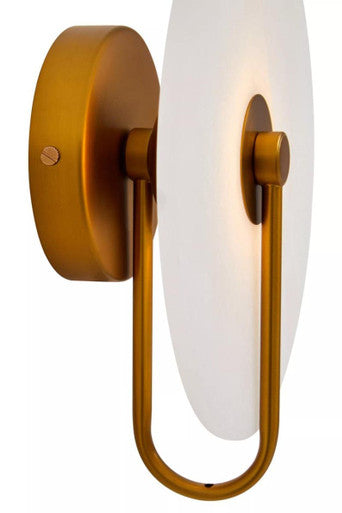 Waldorf White Marble Wall Light with Gold Accent