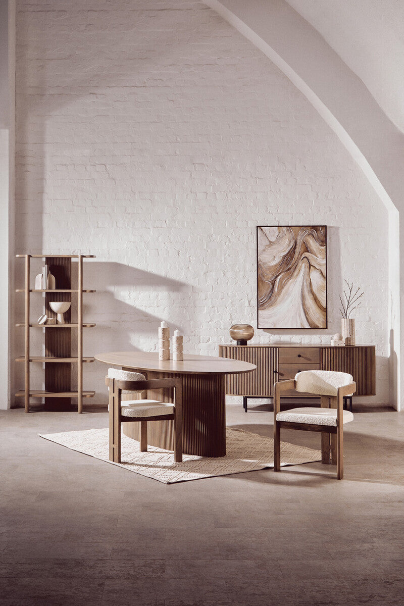 Enola Large Ribbed Smoked Glass Table Lamp