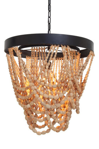 Lapiz Wooden Beads Chandelier
