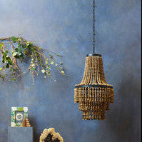 Lapiz Wooden Beads Large Chandelier