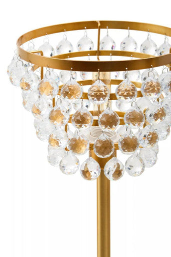 Hutchinson Clear Crystal Table Lamp with Gold Metal