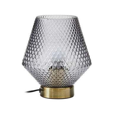 Noble Grey Smoked Glass Table Lamp