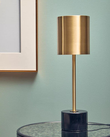 Palais Brushed Brass Table Lamp with Black Marble Base