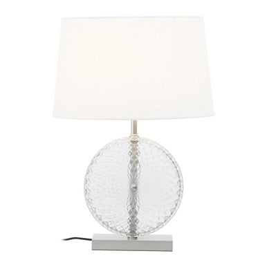 Glass And Brushed Chrome Table Lamp | Zarni
