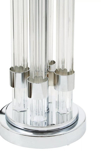 Eman Matte Silver and Ivory Table Lamp