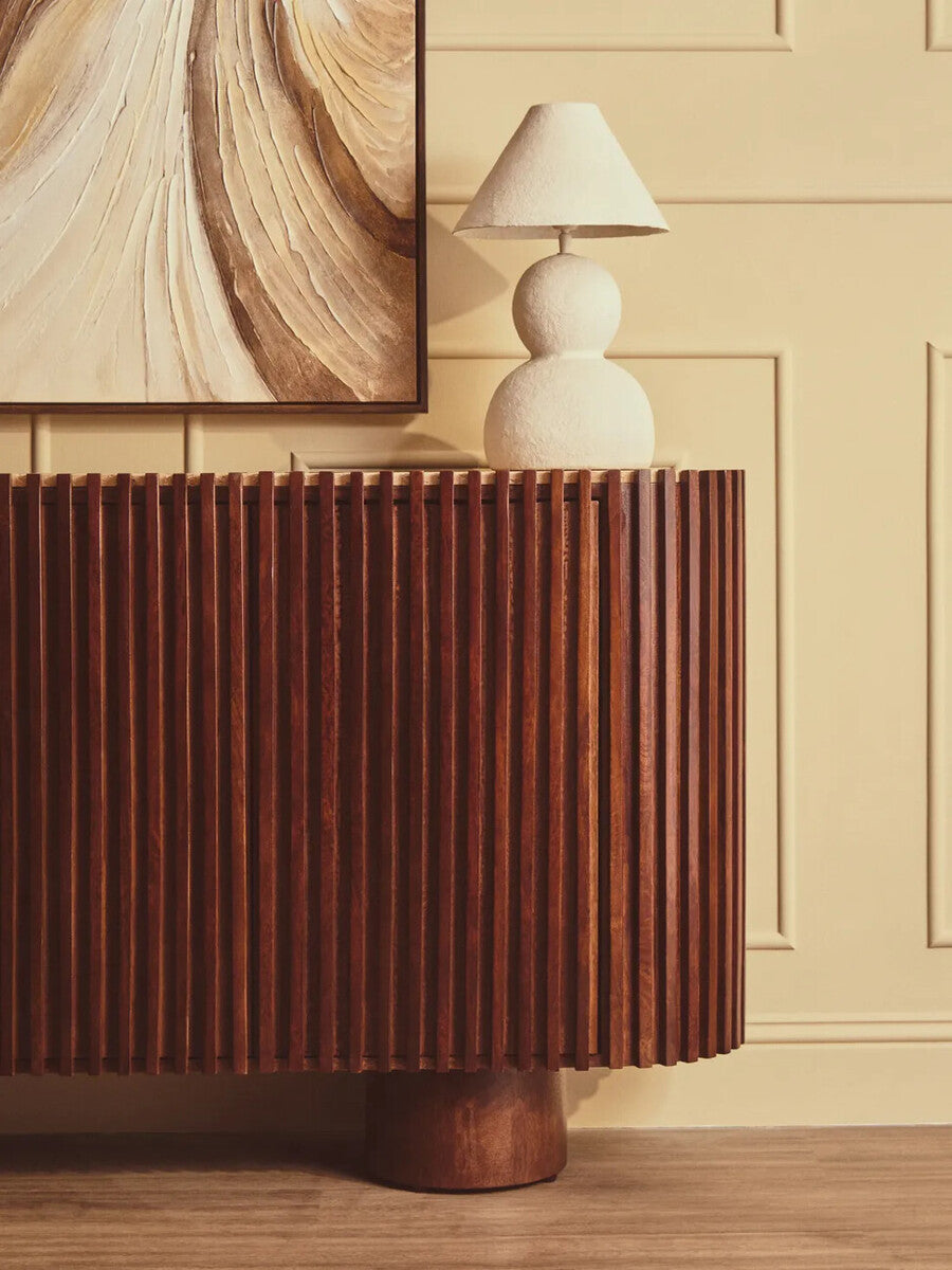 White Papier Mache Table Lamp | Carta