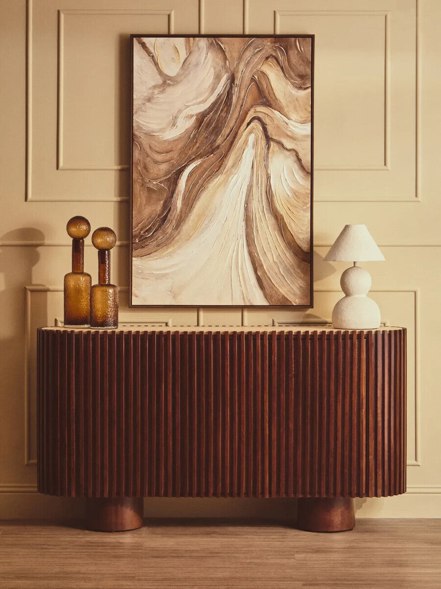 White Papier Mache Table Lamp | Carta