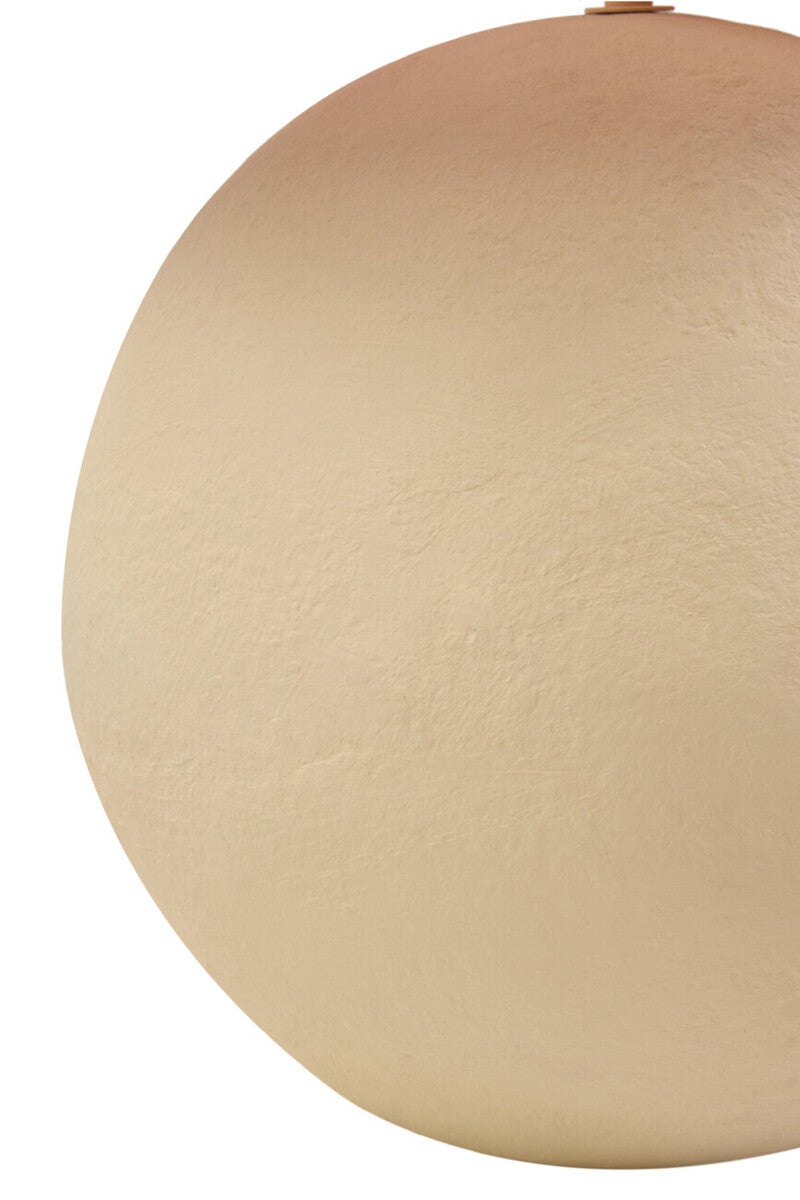 Carta 58cm Natural Papier Mache Table Lamp With Rust Raffia Shade