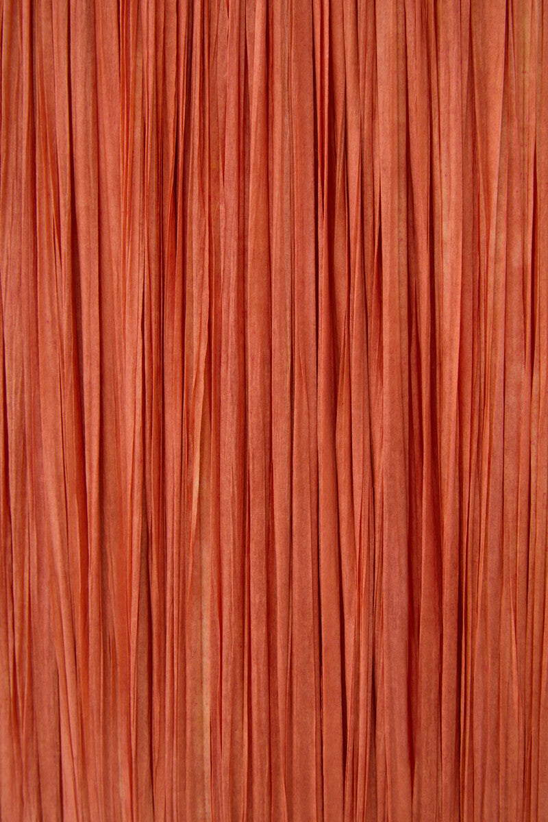 Carta 58cm Natural Papier Mache Table Lamp With Rust Raffia Shade