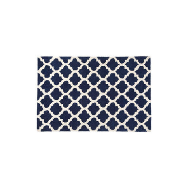 Bosie Kensington Townhouse Navy Blue and White Rug